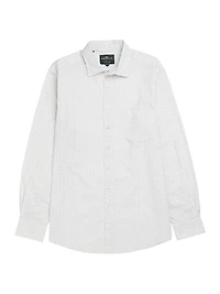 Middle Peak Geometric Cotton Button-Front Shirt