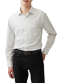 Middle Peak Geometric Cotton Button-Front Shirt