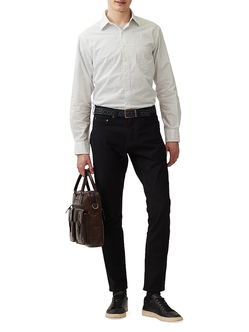 Middle Peak Geometric Cotton Button-Front Shirt