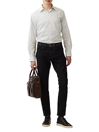 Middle Peak Geometric Cotton Button-Front Shirt