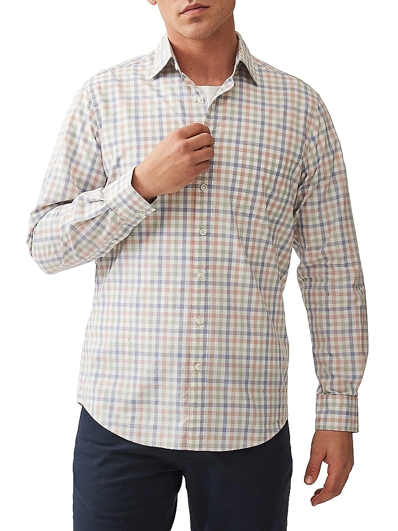 Bankhouse Gingham Cotton Button-Front Shirt
