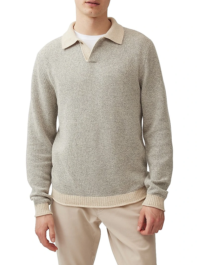Marlin Cotton-Blend Polo Sweater