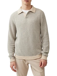 Marlin Cotton-Blend Polo Sweater