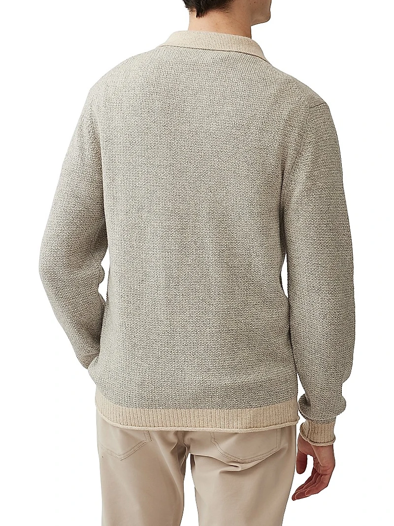 Marlin Cotton-Blend Polo Sweater