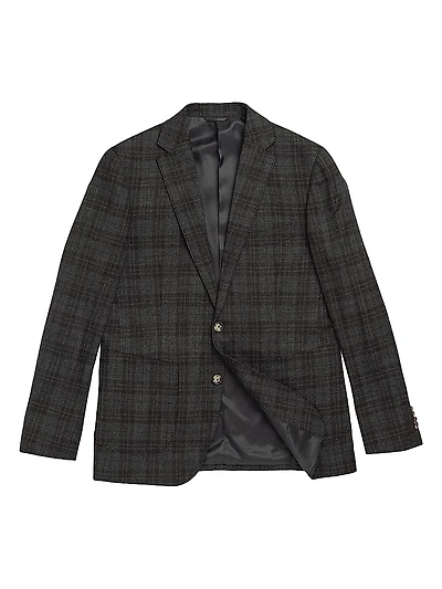 Owen Junction Windowpane Check Wool Blazer
