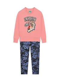 Little Girl's & Floral Print Leggings