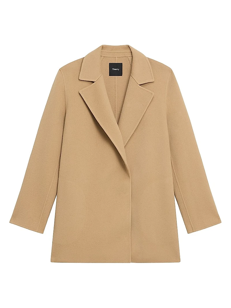Wool-Cashmere Open-Front Blazer