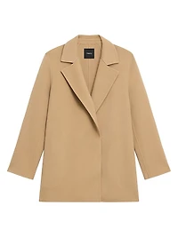 Wool-Cashmere Open-Front Blazer