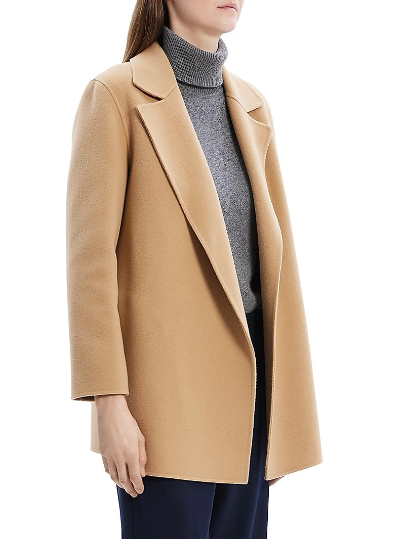 Wool-Cashmere Open-Front Blazer