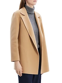 Wool-Cashmere Open-Front Blazer