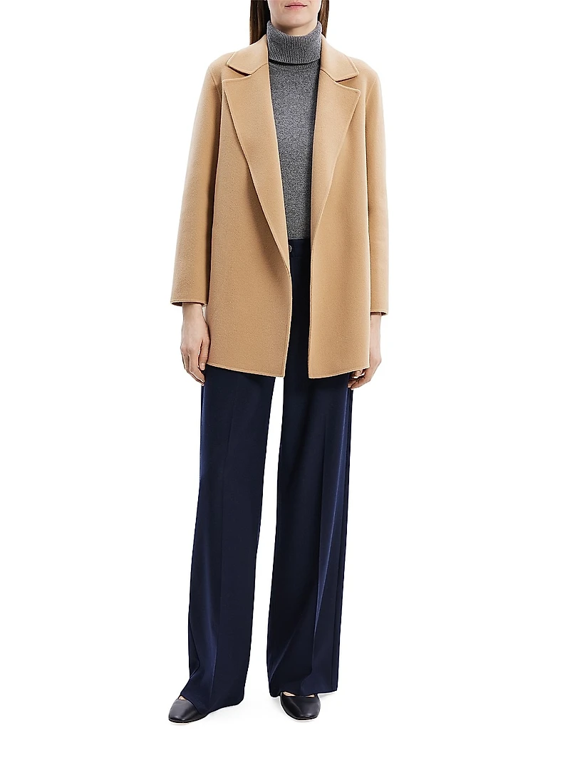 Wool-Cashmere Open-Front Blazer