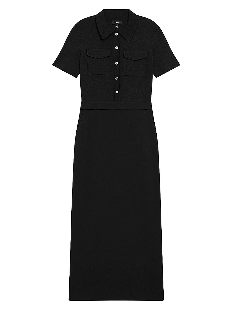 Military Polo Midi Dress