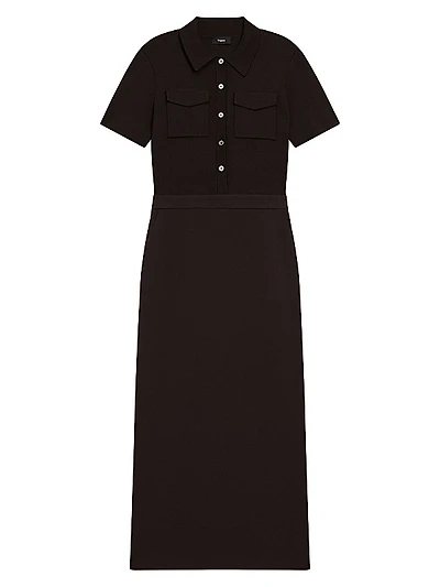 Military Polo Midi Dress