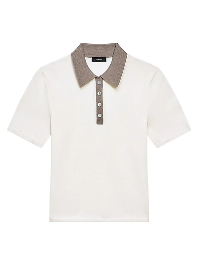 Woven Placket Polo Shirt