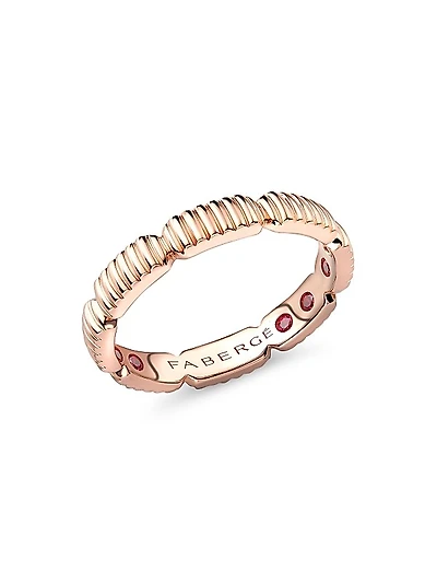 Colors of Love Rose Gold Fluted Gemsation Ring with Hidden Rubies