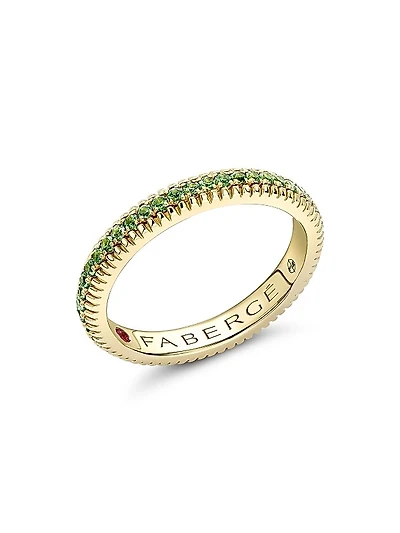 Colors of Love Yellow Gold Tsavorite Fluted Eternity Ring