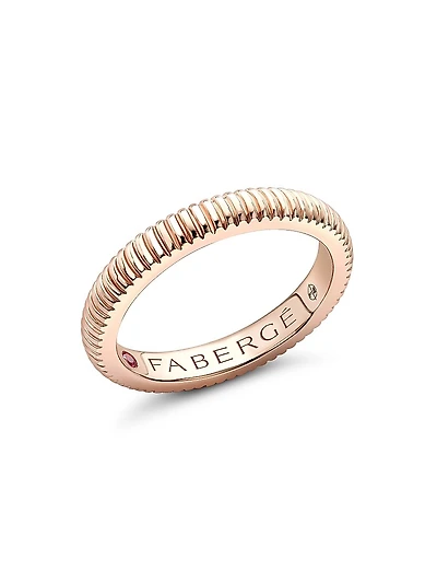 Colours of Love Rose Gold Fluted Ring