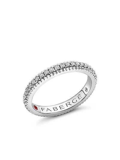 Colors of Love White Gold Diamond Fluted Eternity Ring
