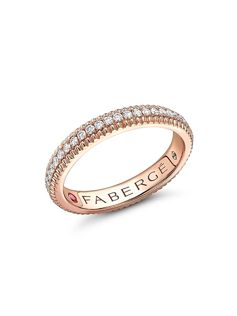 Colours of Love Rose Gold Diamond Fluted Eternity Ring