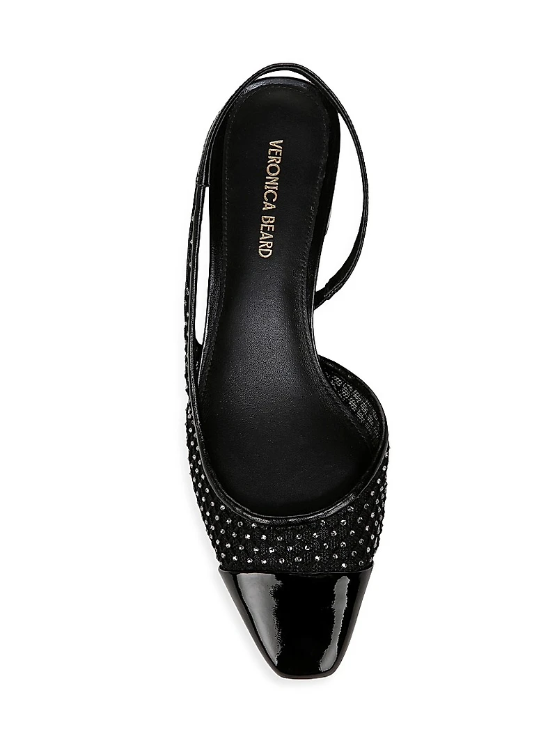 Cecile 25MM Rhinestone-Mesh Slingback Pumps