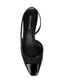 Cecile 25MM Rhinestone-Mesh Slingback Pumps