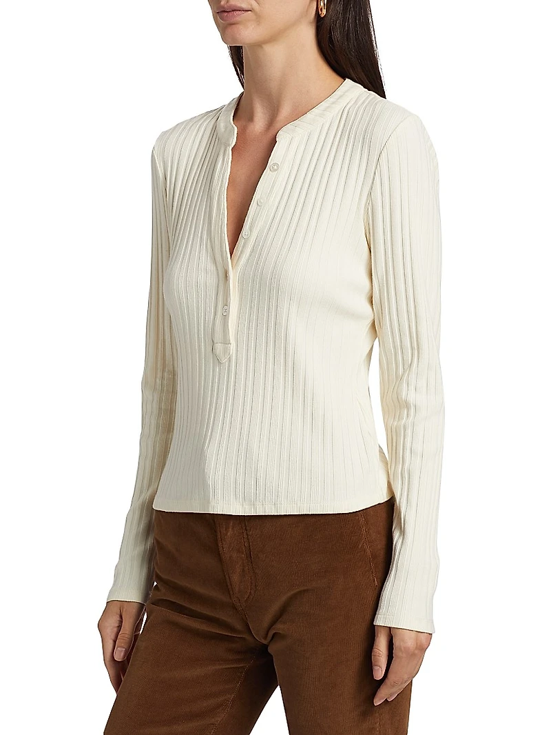 Jocelyn Ribbed Stretch Cotton Top