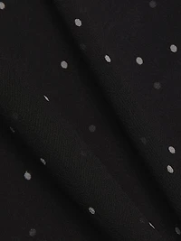 Dot-Print Sheer Silk Long-Sleeve Blouse