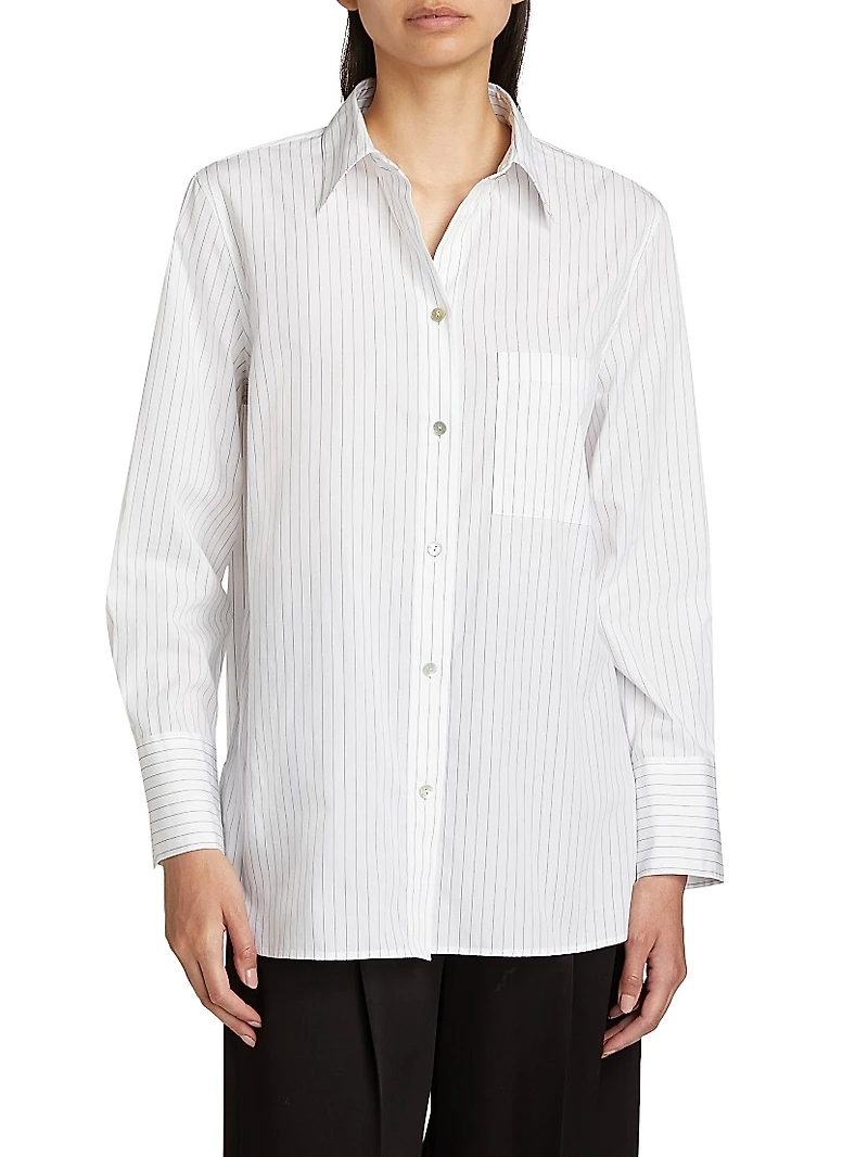 Striped Cotton Long-Sleeve Shirt