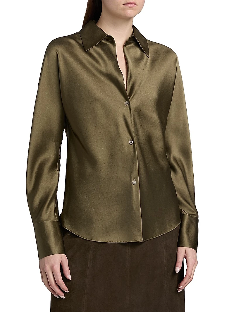 Silk Long-Sleeve Blouse