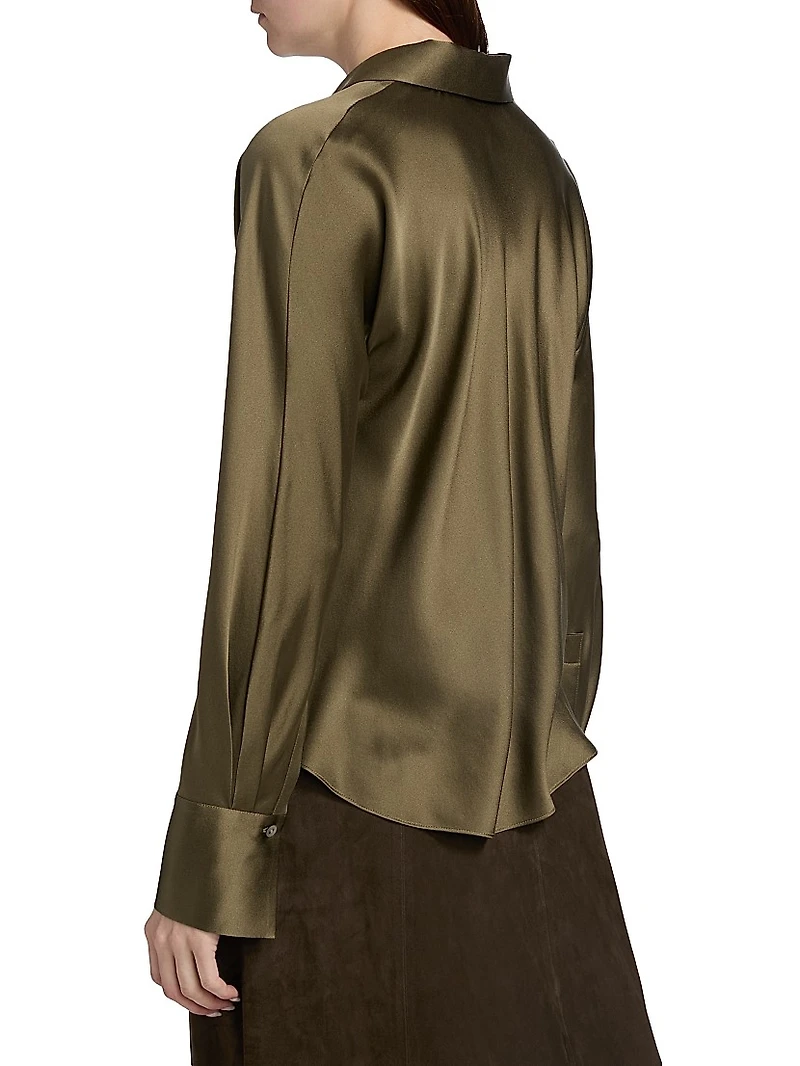 Silk Long-Sleeve Blouse