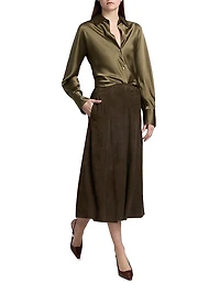 Silk Long-Sleeve Blouse