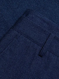 Cotton Denim Pencil Midi-Skirt