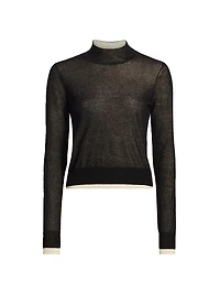 Cotton-Blend Knit Turtleneck Sweater