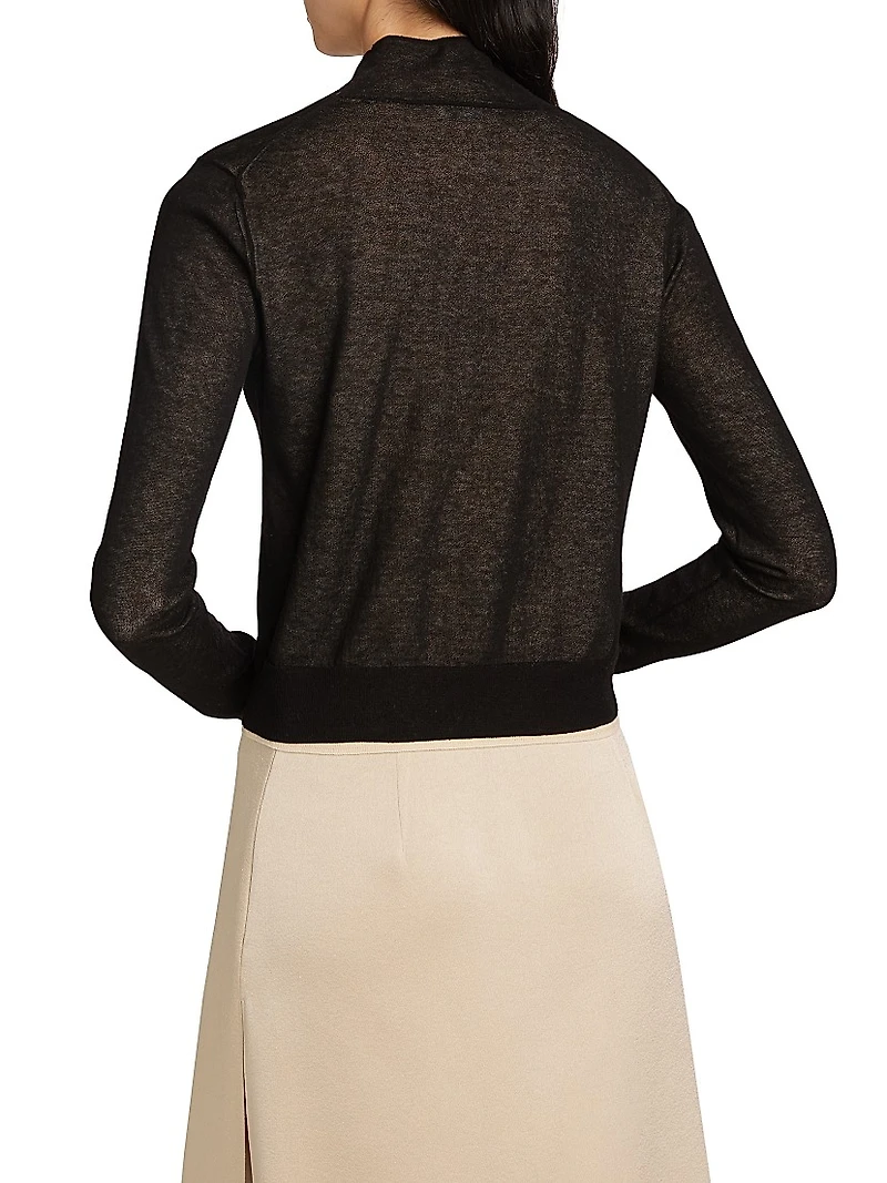 Cotton-Blend Knit Turtleneck Sweater