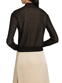 Cotton-Blend Knit Turtleneck Sweater