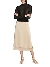 Cotton-Blend Knit Turtleneck Sweater