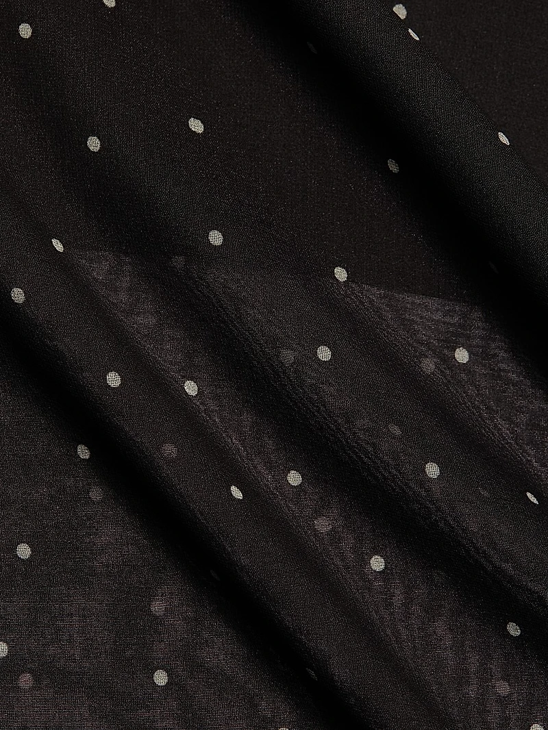 Dot Sheer Silk-Blend Midi-Skirt