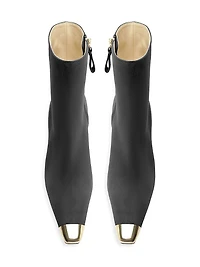 Olivia Suede Curved-Heel Boots