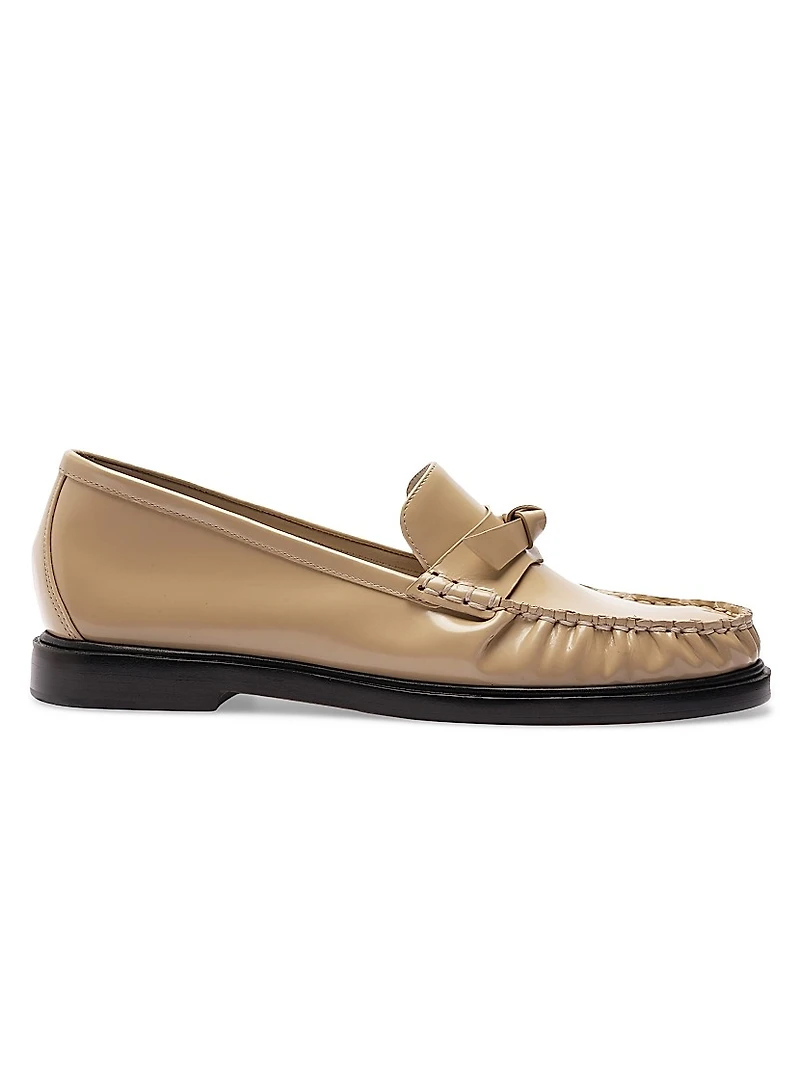 Clarita Knot-Detailed Patent Leather Loafers
