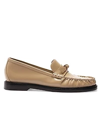Clarita Knot-Detailed Patent Leather Loafers