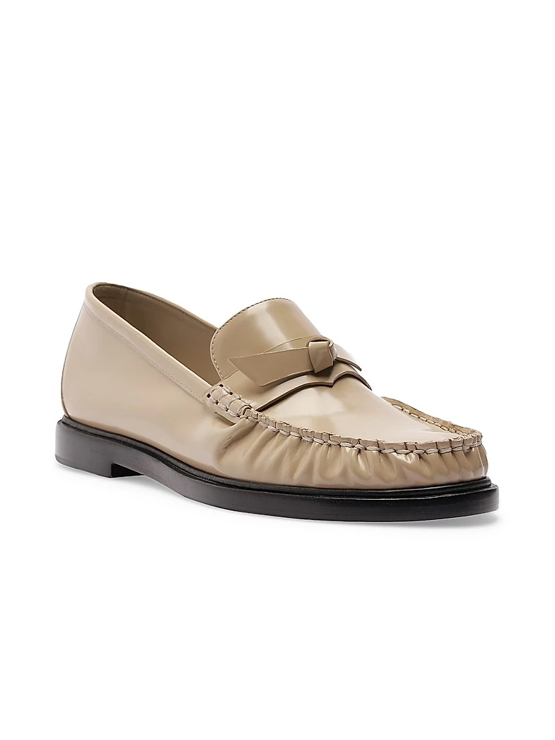 Clarita Knot-Detailed Patent Leather Loafers