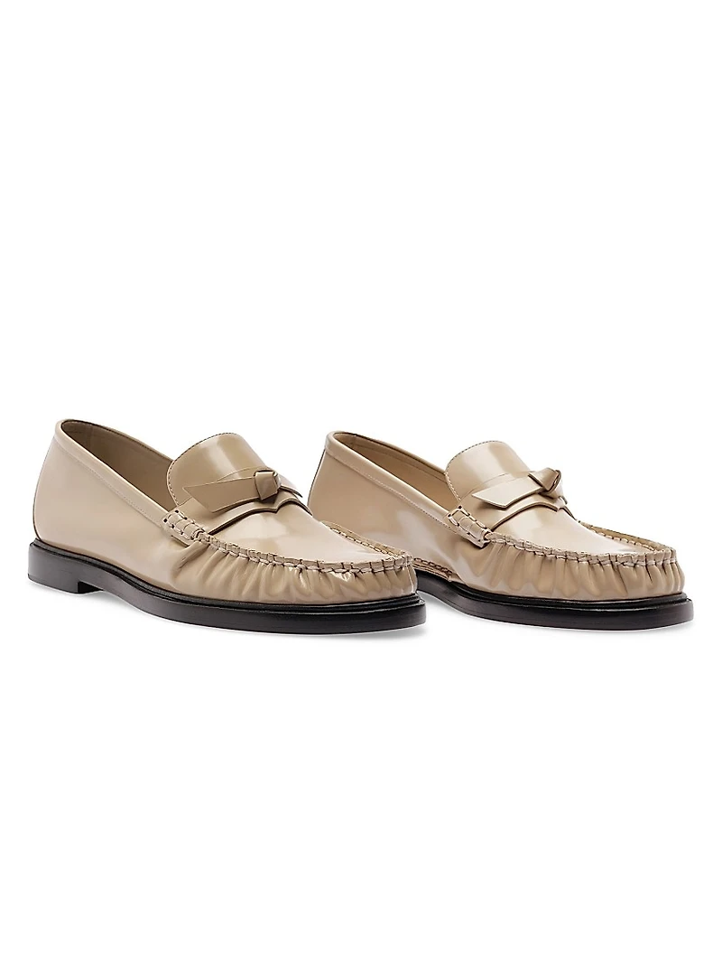 Clarita Knot-Detailed Patent Leather Loafers