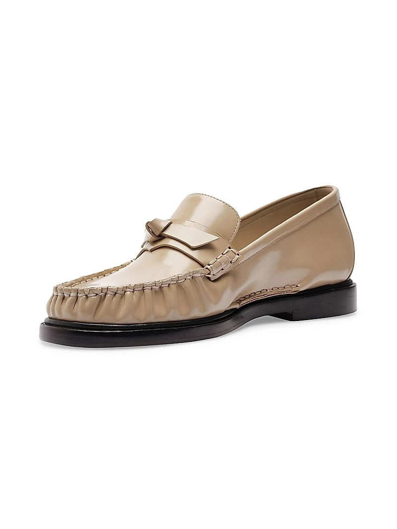 Clarita Knot-Detailed Patent Leather Loafers