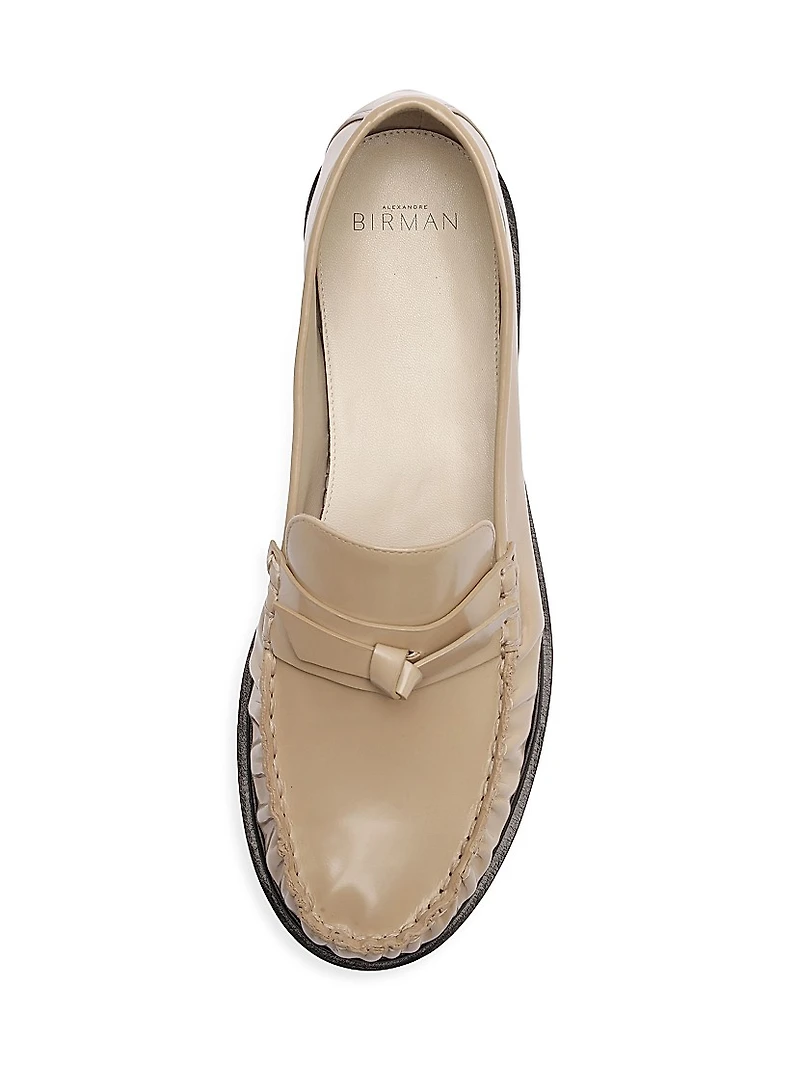 Clarita Knot-Detailed Patent Leather Loafers