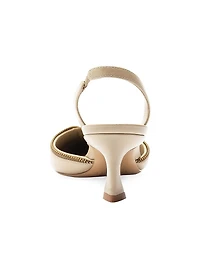 Zoe 50MM Zipper-Accented Slingback Pumps