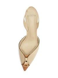 Zoe 50MM Zipper-Accented Slingback Pumps