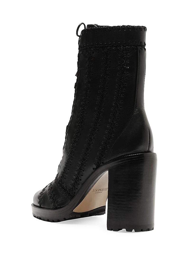 Regina 90MM Crocheted Leather Combat Boots