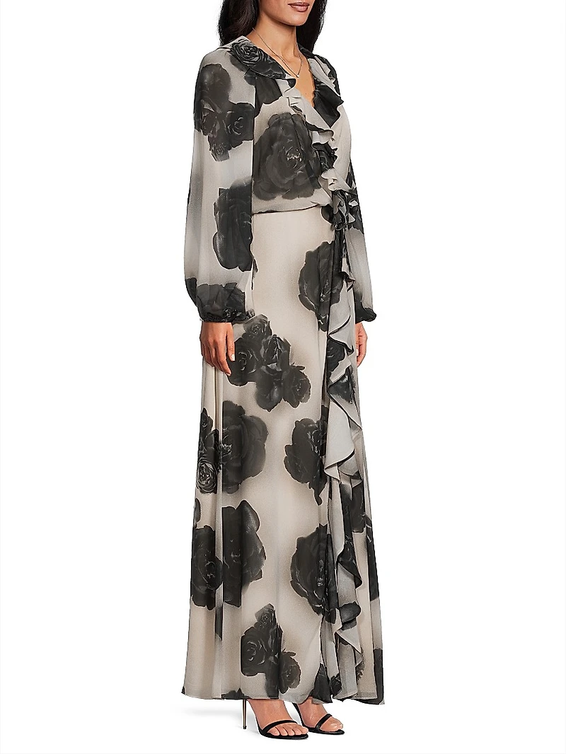 Ottie Floral Chiffon Maxi Dress