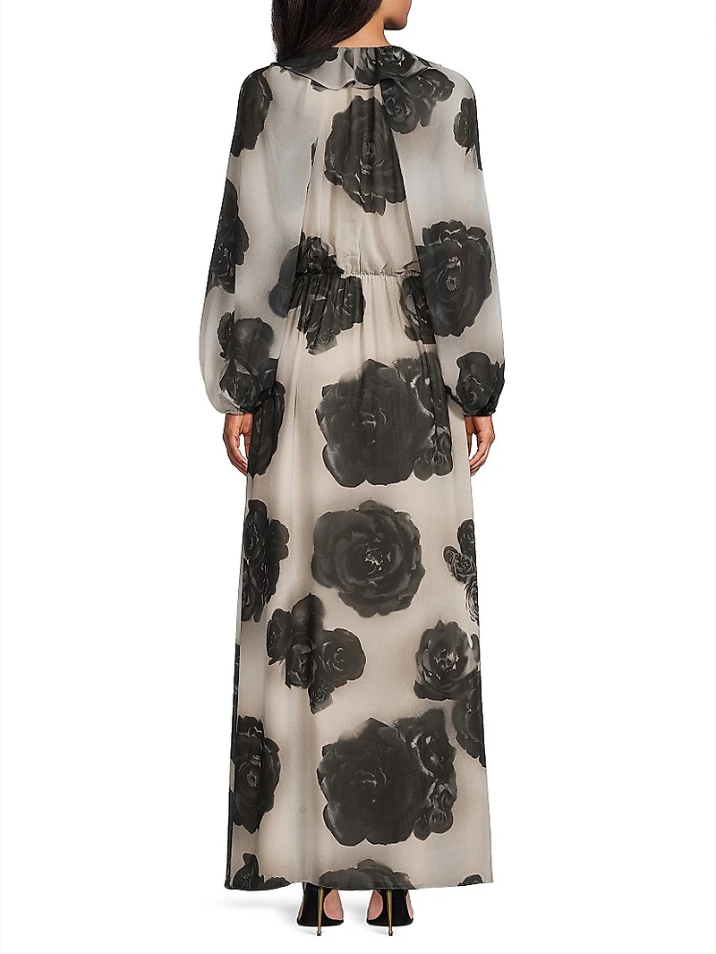Ottie Floral Chiffon Maxi Dress