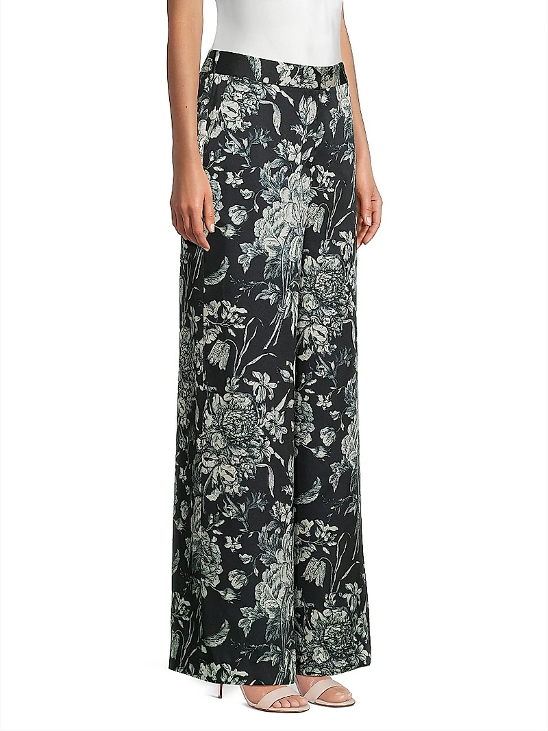 Clea Floral Wide-Leg Pants